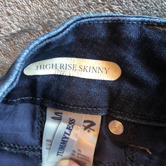 Women’s size 14 seven7 high rise skinny tummy less blue jeans - Picture 9 of 13